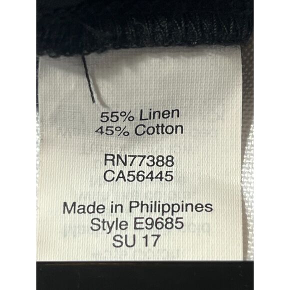 J Crew Black Linen Scalloped Shorts Size O EUC Beach Preppy Cruise Bootie - Picture 5 of 7